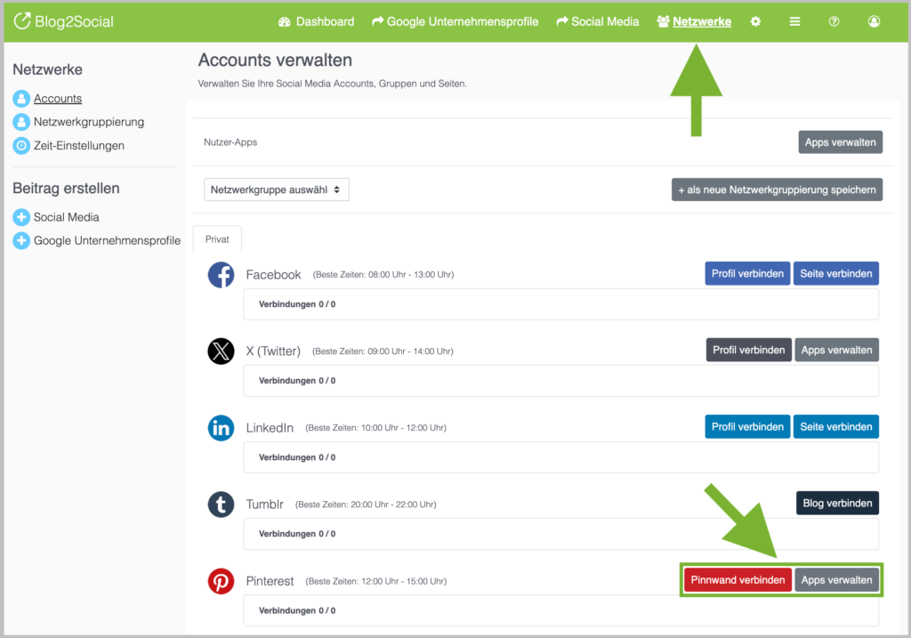 Pinterest-verbinden Pinterest verbinden